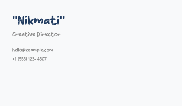 "Nikmati" Business Card