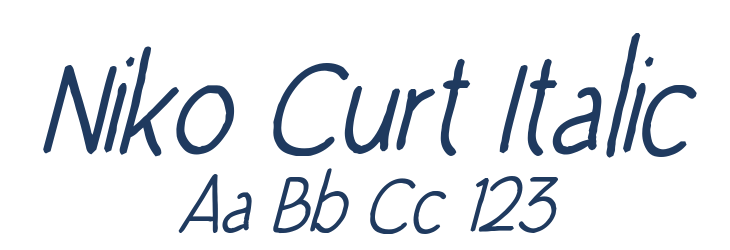 Niko Curt Italic Font Preview
