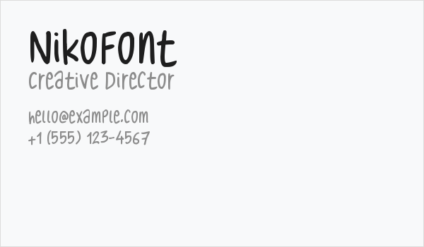 NikoFont Business Card