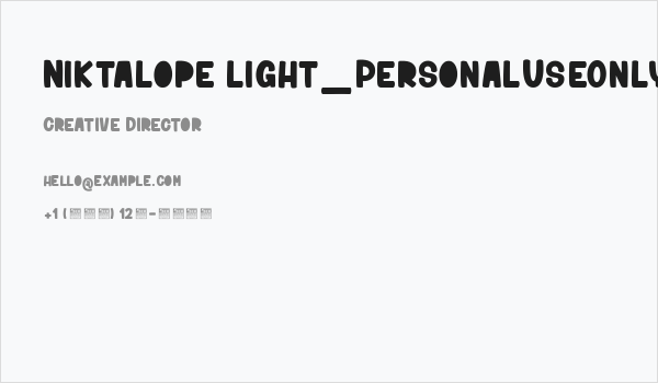 Niktalope light_PersonalUseOnly Business Card