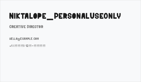 Niktalope_PersonalUseOnly Business Card