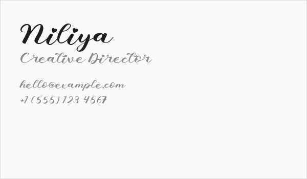 Niliya Business Card