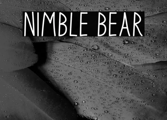 Nimble Bear Шрифта examples