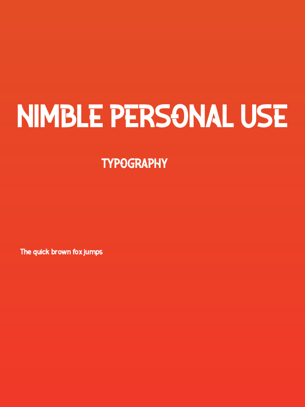 Nimble Personal Use Poster