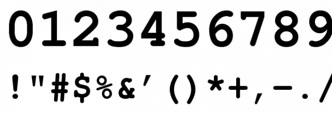 NimbusMono-Bold Font OTHER CHARS