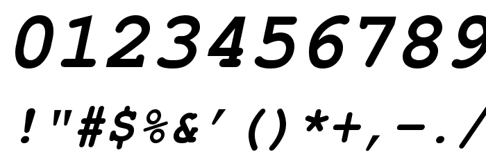 NimbusMono-BoldOblique Font OTHER CHARS