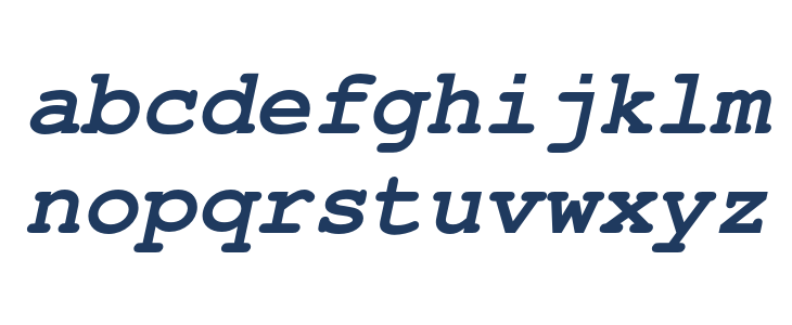 NimbusMono-BoldOblique Lowercase