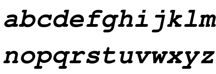 NimbusMono-BoldOblique Font LOWERCASE