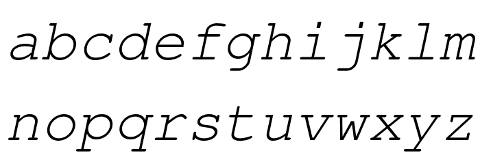 NimbusMono-Oblique Font LOWERCASE