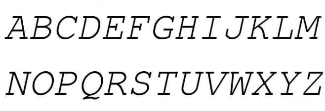 NimbusMono-Oblique Schriftart Groß