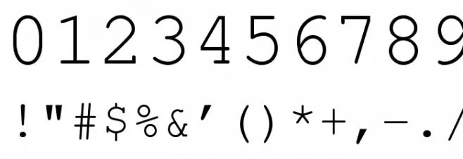 NimbusMono-Regular Font OTHER CHARS