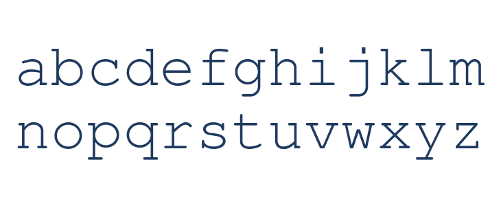 NimbusMono-Regular Lowercase