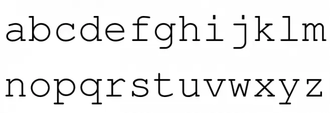 NimbusMono-Regular 字体 小写