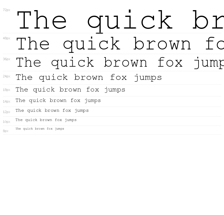 NimbusMono-Regular Waterfall