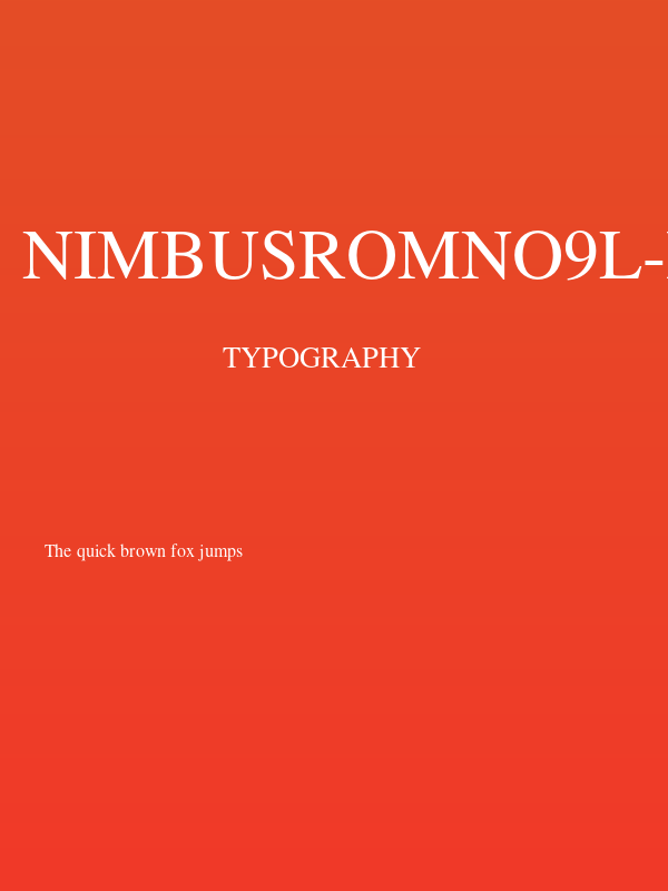 NimbusRomNo9L-Reg Poster