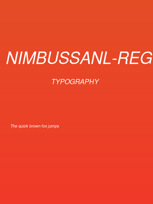 NimbusSanL-RegIta Poster