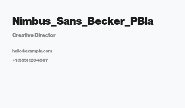 Nimbus_Sans_Becker_PBla Business Card