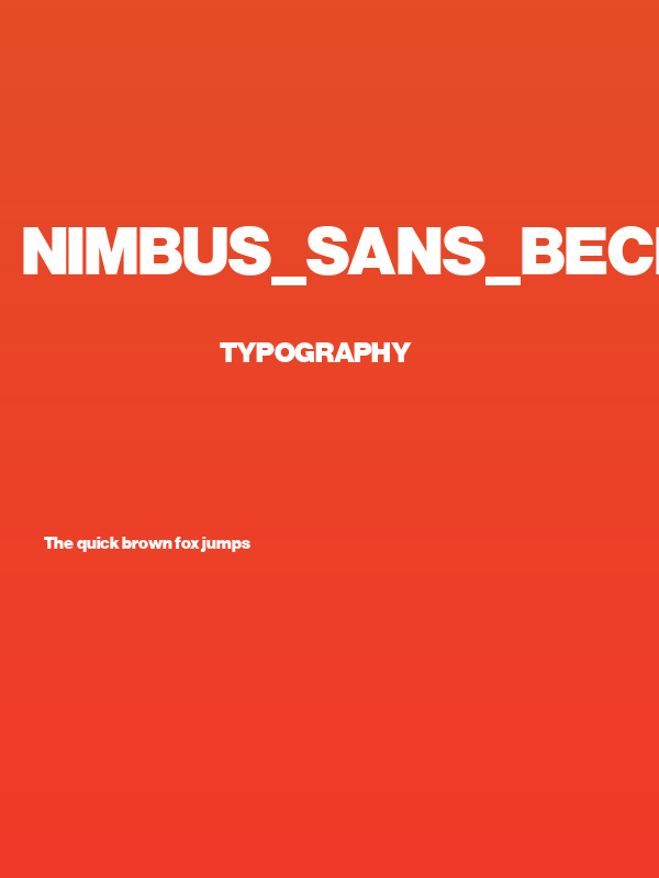 Nimbus_Sans_Becker_PBla Poster
