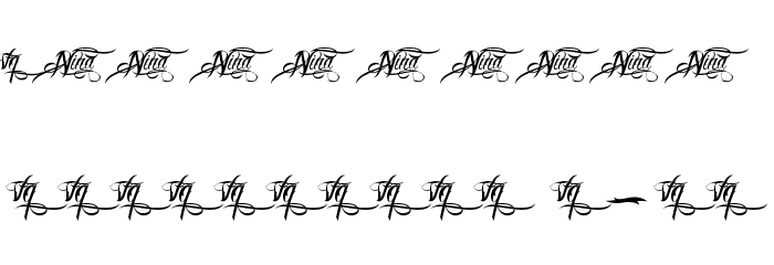 Nina Script Medium Font OTHER CHARS