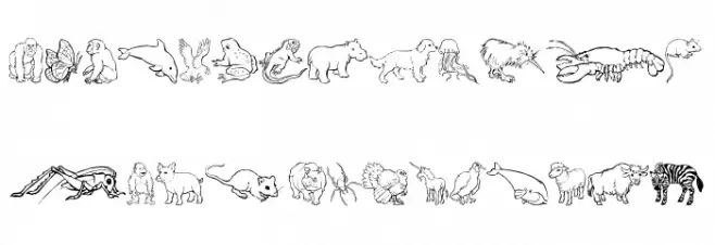 Nina's Animals Шрифта ВЕРХНИЙ
