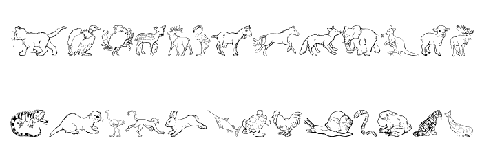 Nina's Animals Font LOWERCASE