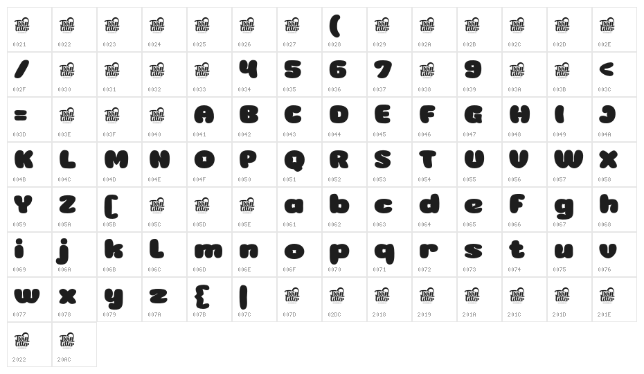 Ninces-Regular Character Map