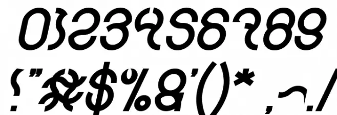 Nine Bold Italic Font OTHER CHARS