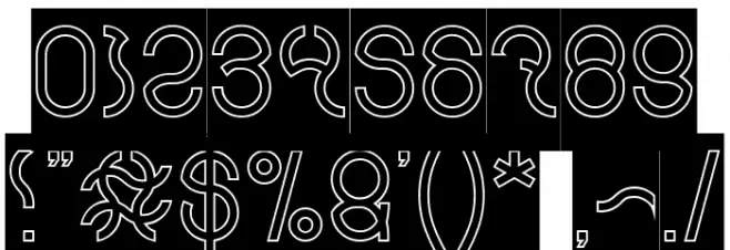 Nine-Hollow-Inverse Font OTHER CHARS