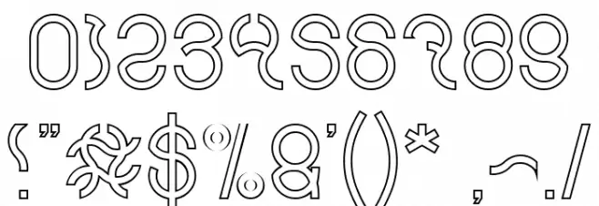 Nine-Hollow Font OTHER CHARS