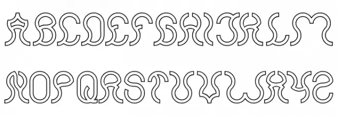 Nine-Hollow Schriftart Groß