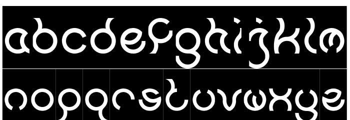 Nine-Inverse Font LOWERCASE