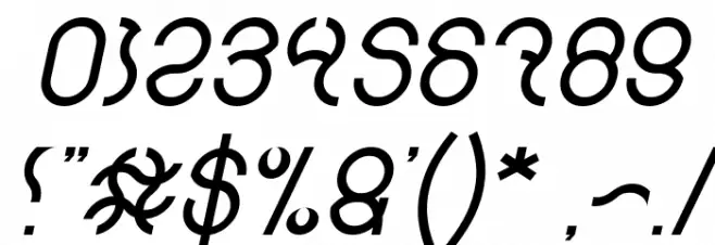 Nine Italic Font OTHER CHARS