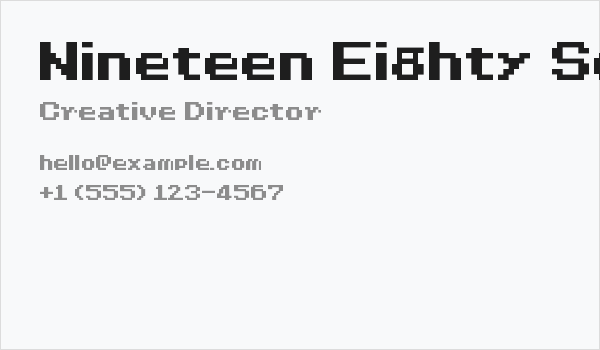 Nineteen Eighty Seven Business Card