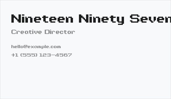 Nineteen Ninety Seven Business Card