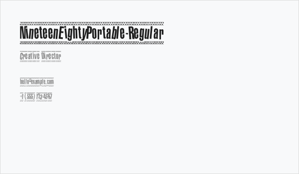 NineteenEightyPortable-Regular Business Card