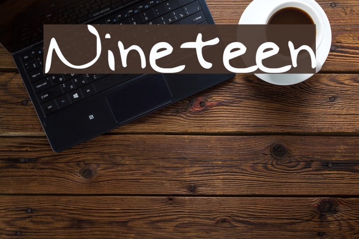 Nineteen Font examples