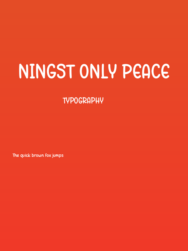 Ningst Only Peace Poster