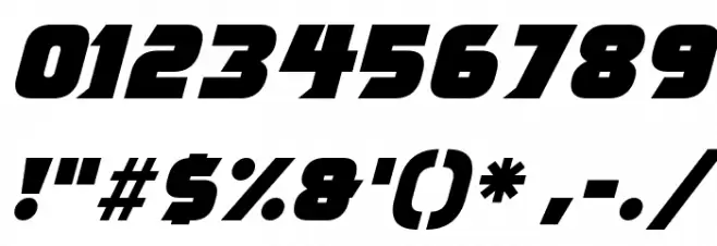 Ninja Attack Italic Font OTHER CHARS