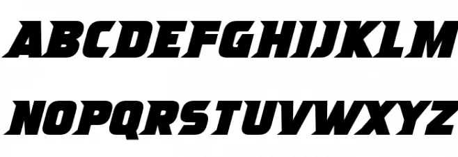 Ninja Attack Italic 字体 大写