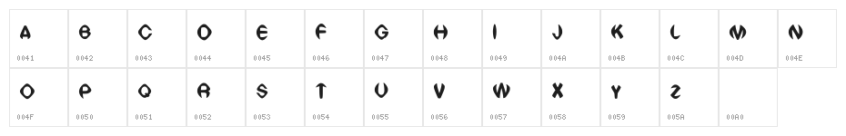 Ninja Demo Regular Character Map