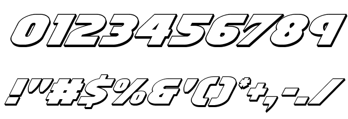 Ninja Garden 3D Italic Font OTHER CHARS