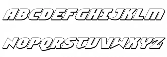 Ninja Garden 3D Italic 字体 大写