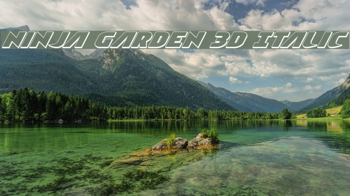 Ninja Garden 3D Italic Font examples