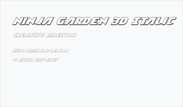 Ninja Garden 3D Italic Business Card