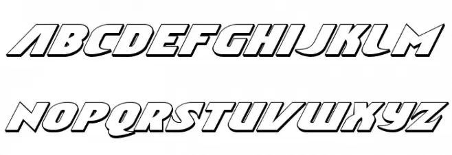 Ninja Garden 3D Italic Caratteri MINUSCOLO