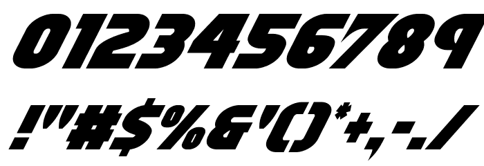 Ninja Garden Condensed Italic Font OTHER CHARS