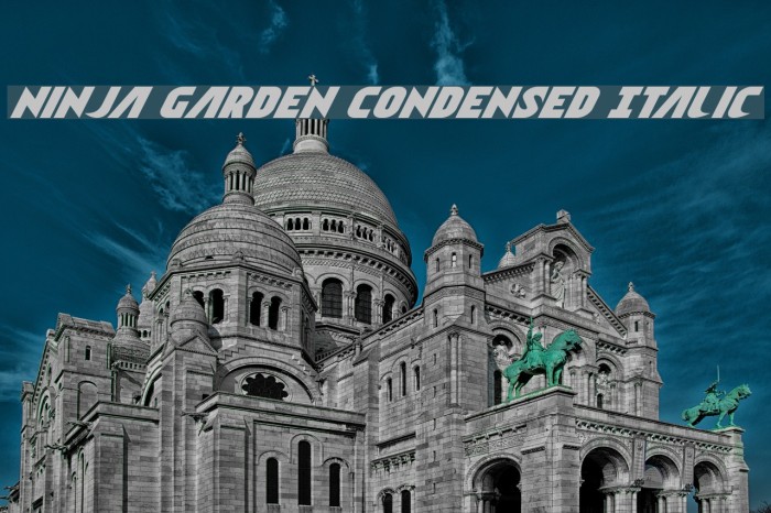 Ninja Garden Condensed Italic Font examples
