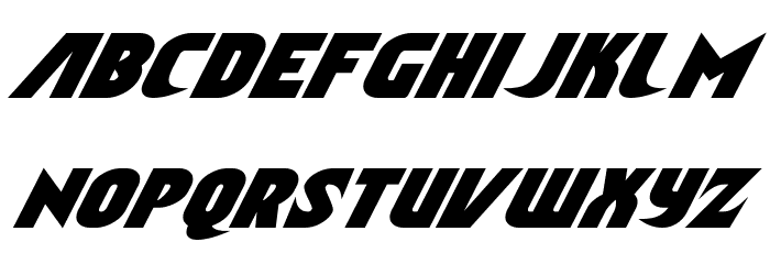 Ninja Garden Condensed Italic Font LOWERCASE