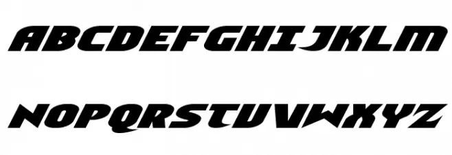 Ninja Garden Expanded Italic Schriftart Groß
