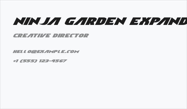 Ninja Garden Expanded Italic Business Card